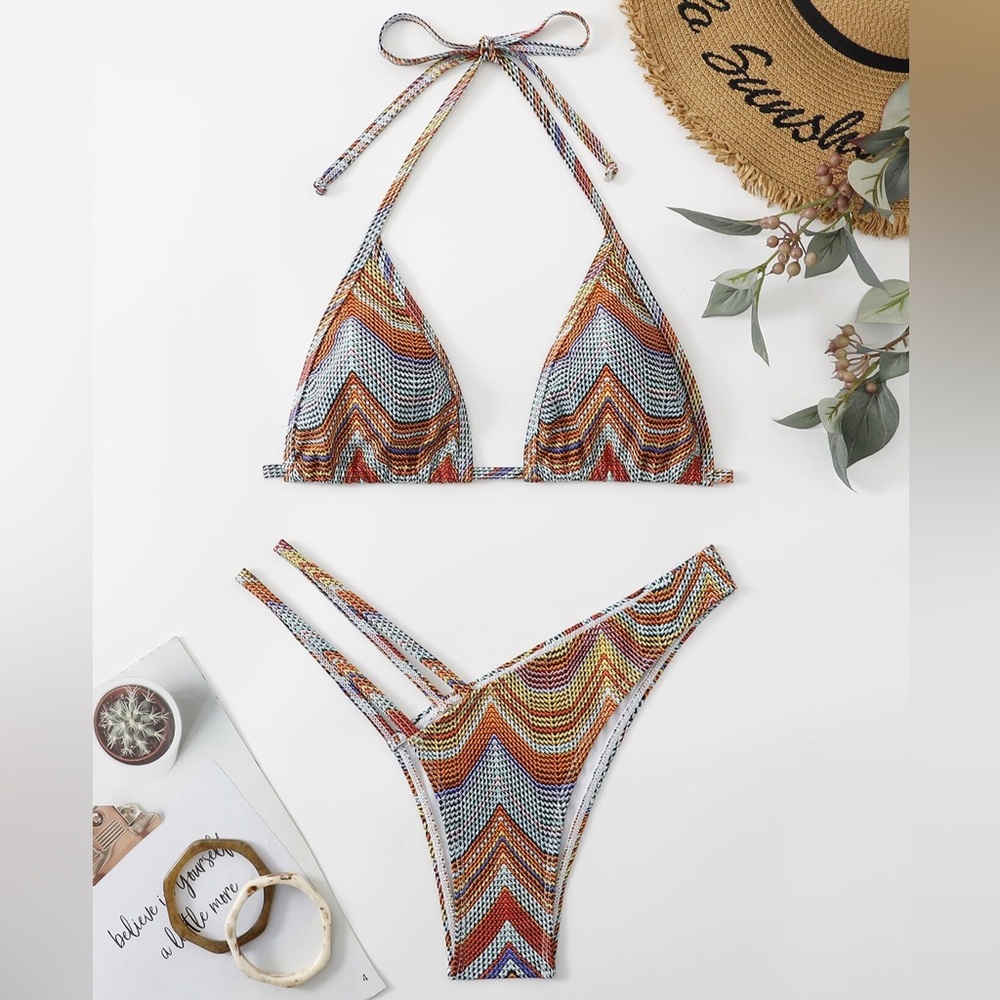 Multicolor Zigzag Bikini Set